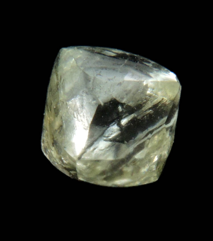 Diamond (0.81 carat yellow octahedral uncut diamond) from Almazy Anabara Mine, Sakha (Yakutia) Republic, Siberia, Russia