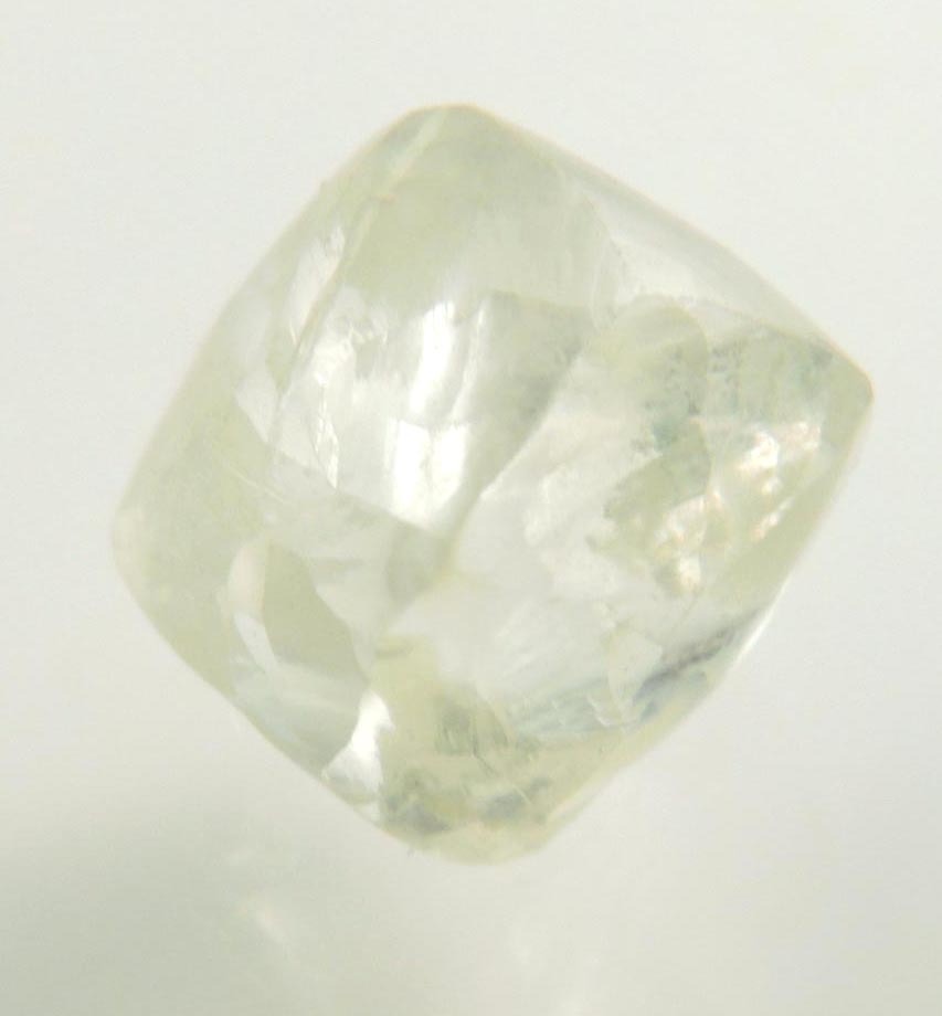 Diamond (2.35 carat gem-quality cuttable pale-yellow complex uncut rough diamond) from Almazy Anabara Mine, Sakha (Yakutia) Republic, Siberia, Russia