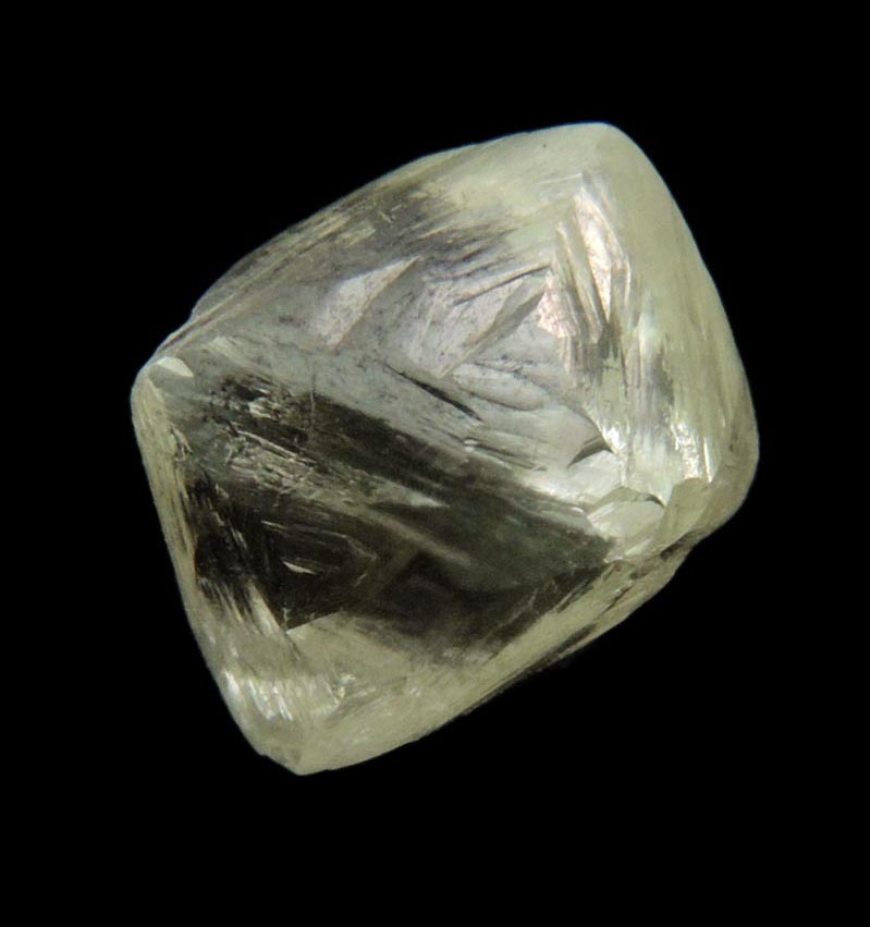 Diamond (2.37 carat gem-quality cuttable pale-yellow octahedral diamond) from Almazy Anabara Mine, Sakha (Yakutia) Republic, Siberia, Russia