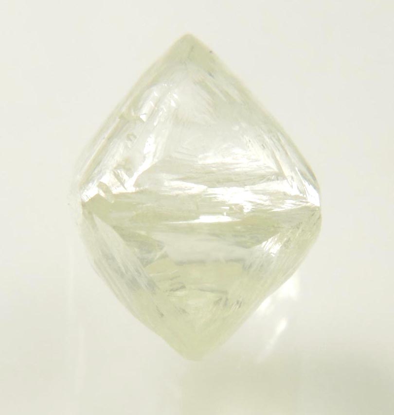 Diamond (2.37 carat gem-quality cuttable pale-yellow octahedral diamond) from Almazy Anabara Mine, Sakha (Yakutia) Republic, Siberia, Russia