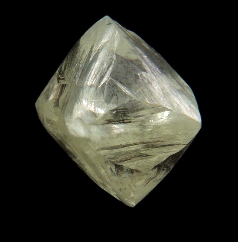 Diamond (2.37 carat gem-quality cuttable pale-yellow octahedral diamond) from Almazy Anabara Mine, Sakha (Yakutia) Republic, Siberia, Russia