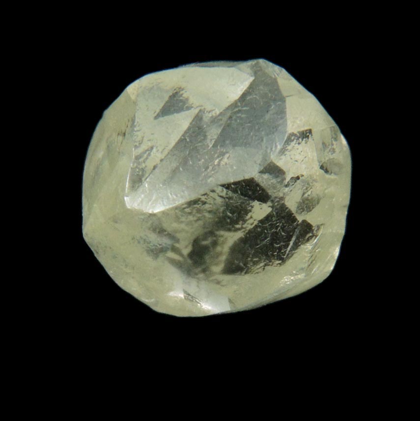 Diamond (1.97 carat gem-grade cuttable pale-yellow complex diamond) from Almazy Anabara Mine, Sakha (Yakutia) Republic, Siberia, Russia