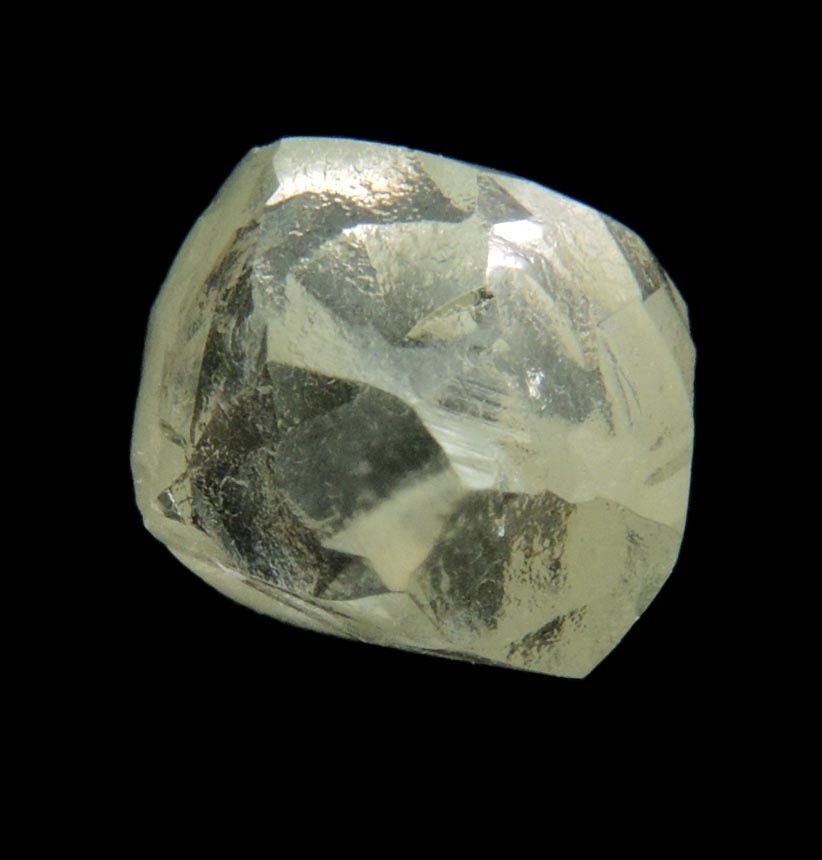 Diamond (1.97 carat gem-grade cuttable pale-yellow complex diamond) from Almazy Anabara Mine, Sakha (Yakutia) Republic, Siberia, Russia