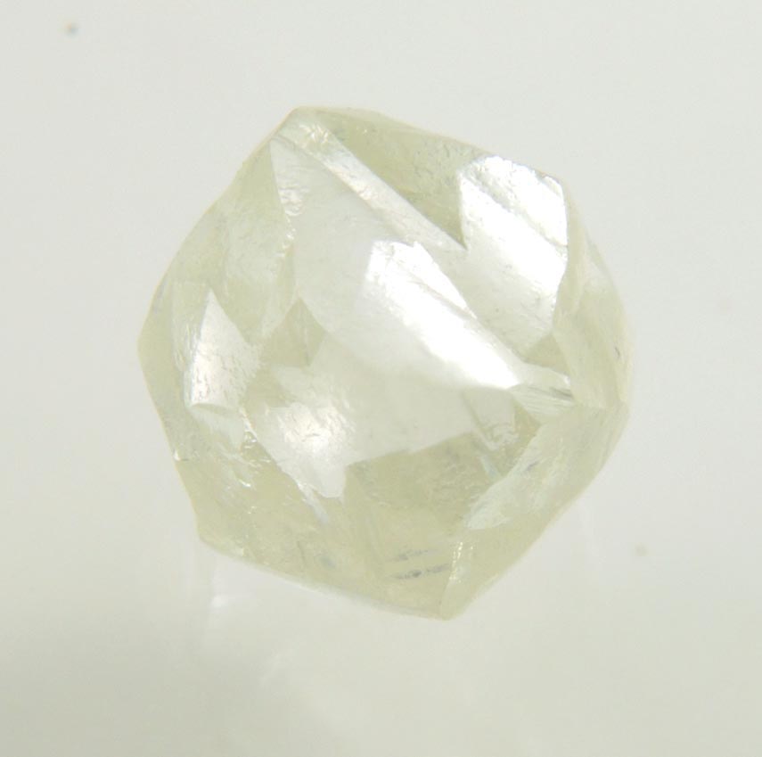 Diamond (1.97 carat gem-grade cuttable pale-yellow complex diamond) from Almazy Anabara Mine, Sakha (Yakutia) Republic, Siberia, Russia