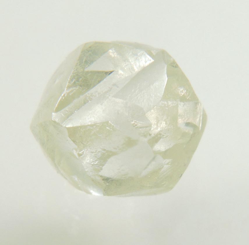 Diamond (1.97 carat gem-grade cuttable pale-yellow complex diamond) from Almazy Anabara Mine, Sakha (Yakutia) Republic, Siberia, Russia