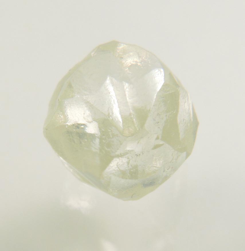 Diamond (1.97 carat gem-grade cuttable pale-yellow complex diamond) from Almazy Anabara Mine, Sakha (Yakutia) Republic, Siberia, Russia