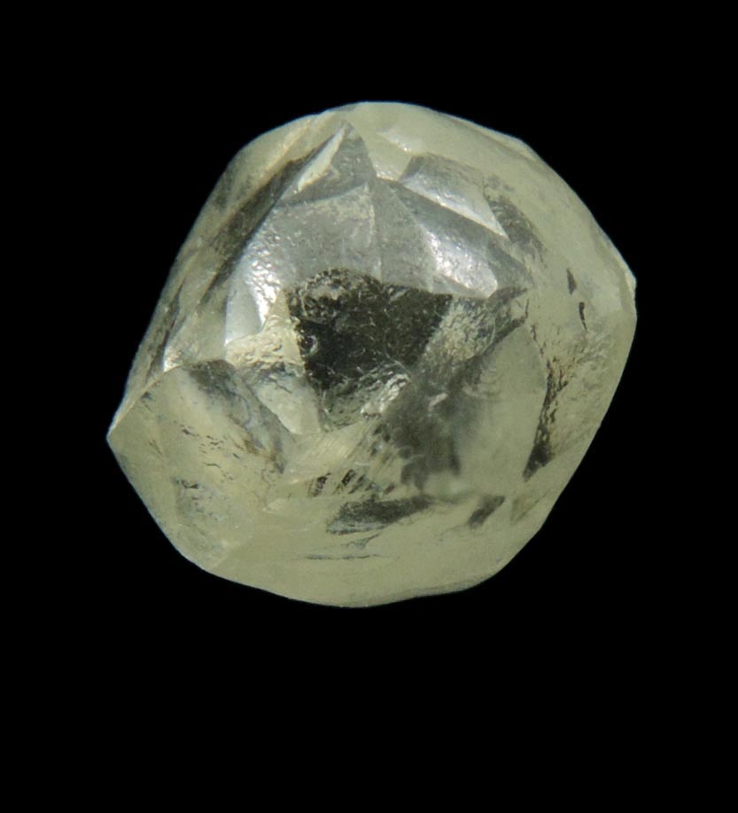 Diamond (1.97 carat gem-grade cuttable pale-yellow complex diamond) from Almazy Anabara Mine, Sakha (Yakutia) Republic, Siberia, Russia