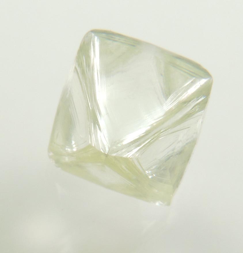 Diamond (1.54 carat gem-grade cuttable pale-yellow octahedral diamond) from Almazy Anabara Mine, Sakha (Yakutia) Republic, Siberia, Russia