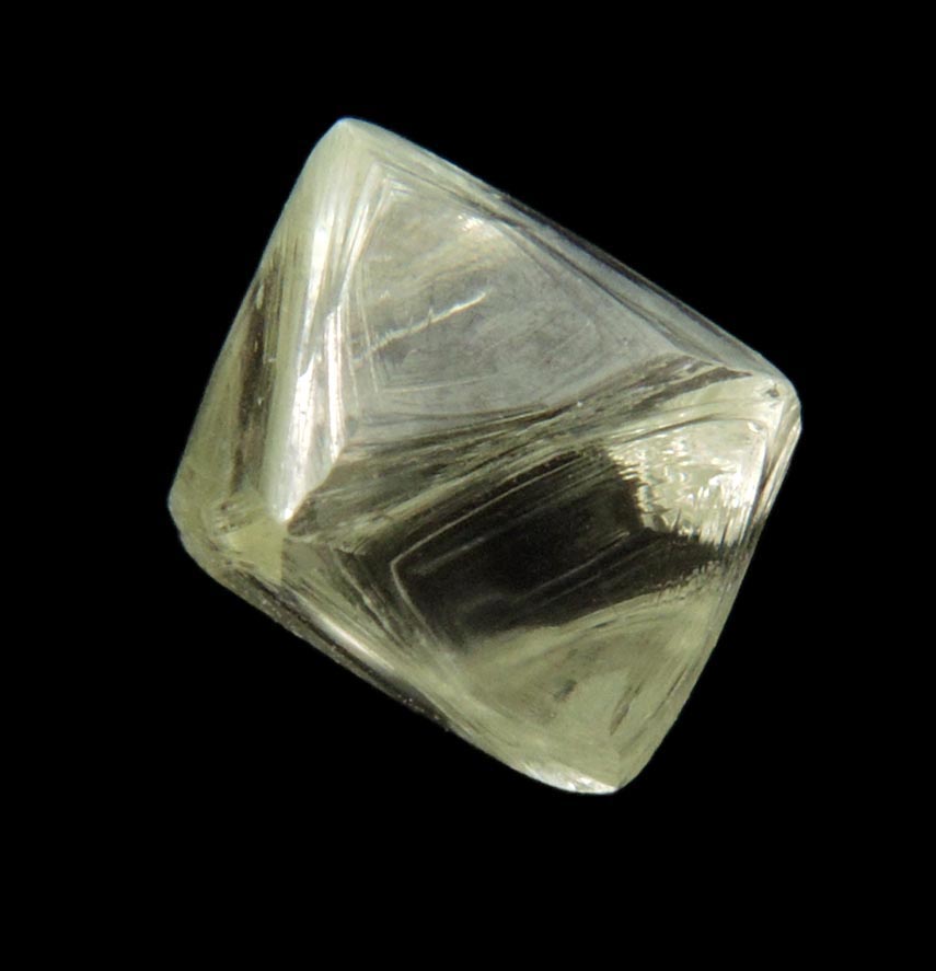 Diamond (1.54 carat gem-grade cuttable pale-yellow octahedral diamond) from Almazy Anabara Mine, Sakha (Yakutia) Republic, Siberia, Russia