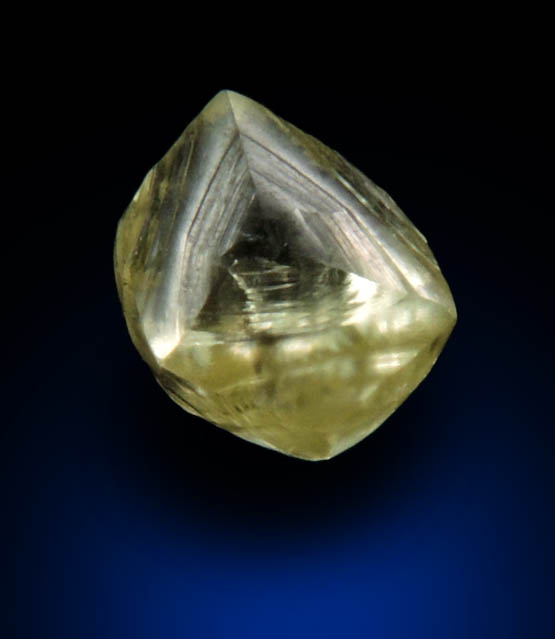 Diamond (0.39 carat fancy-yellow octahedral crystal) from Northern Cape Province, South Africa