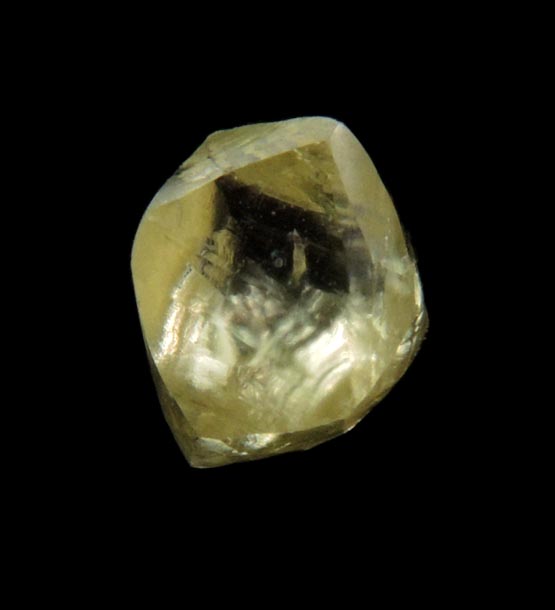 Diamond (0.39 carat fancy-yellow octahedral crystal) from Northern Cape Province, South Africa