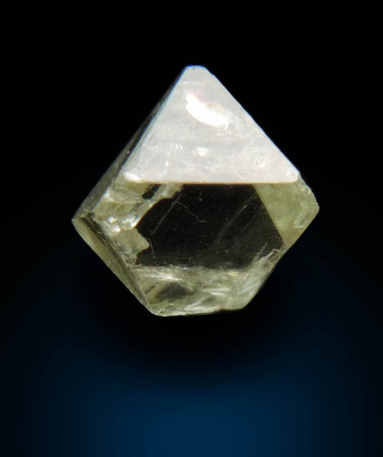 Diamond (0.41 carat yellow-green octahedral crystal) from Northern Cape Province, South Africa