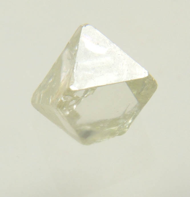 Diamond (0.41 carat yellow-green octahedral crystal) from Northern Cape Province, South Africa