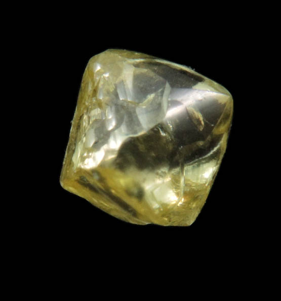 Diamond (0.86 carat fancy-yellow complex crystal) from Northern Cape Province, South Africa