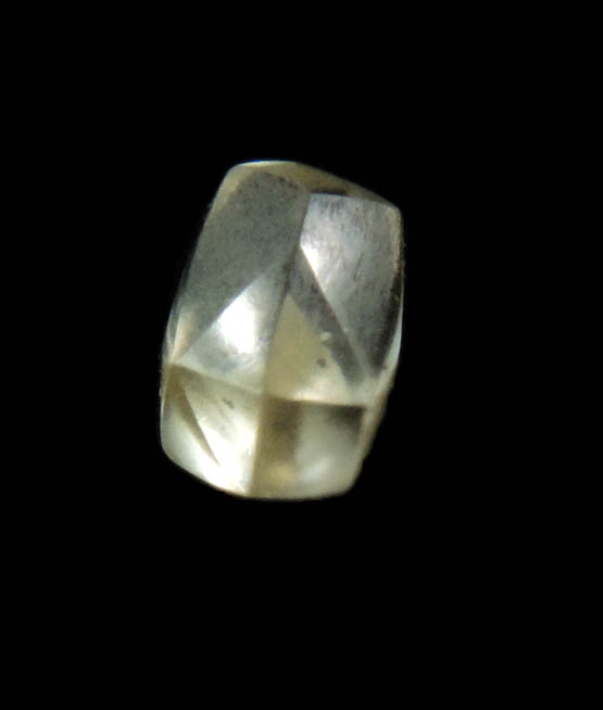 Diamond (0.16 carat yellow elongated dodecahedral crystal) from Northern Cape Province, South Africa
