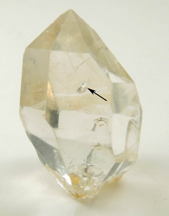 Quartz var. Herkimer Diamond (with bubble-fluid inclusion) from Middleville, Herkimer County, New York