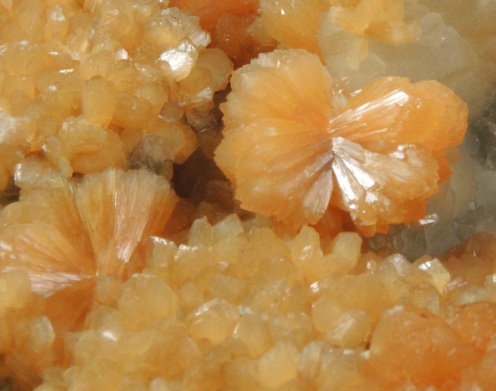 Stilbite with Calcite from Moore's Station Quarry, 44 km northeast of Philadelphia, Mercer County, New Jersey