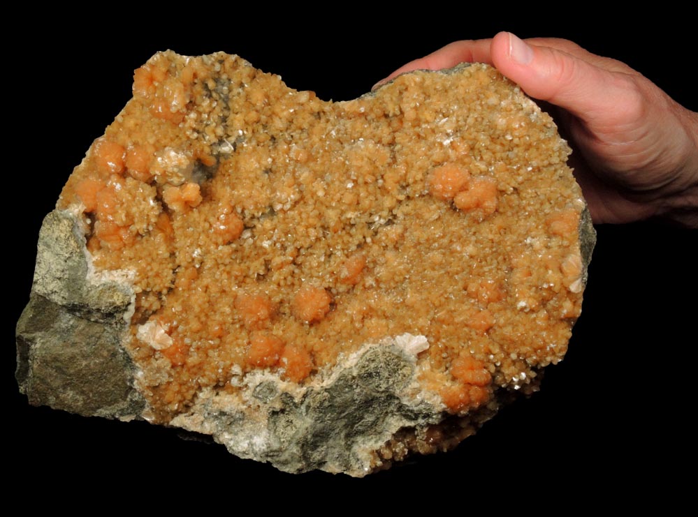 Stilbite with Calcite from Moore's Station Quarry, 44 km northeast of Philadelphia, Mercer County, New Jersey