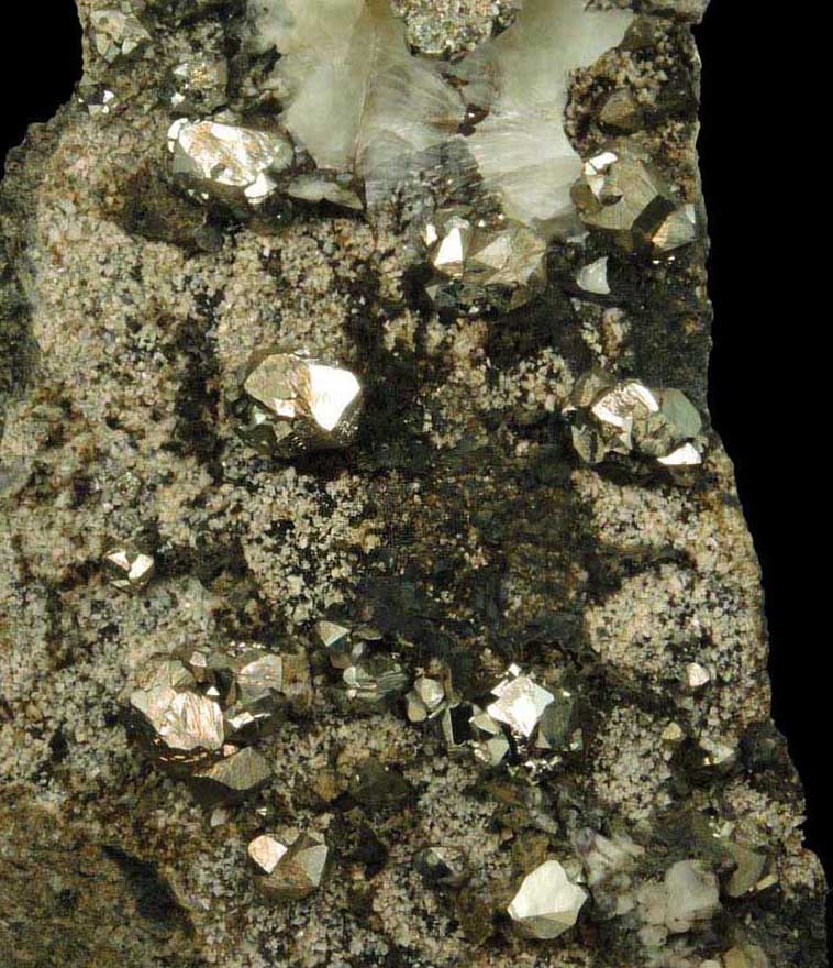 Pyrite and Calcite from Bull's Ferry Road condominium construction site, North Bergen, Hudson County, New Jersey