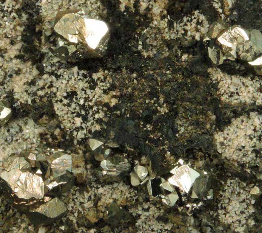 Pyrite and Calcite from Bull's Ferry Road condominium construction site, North Bergen, Hudson County, New Jersey