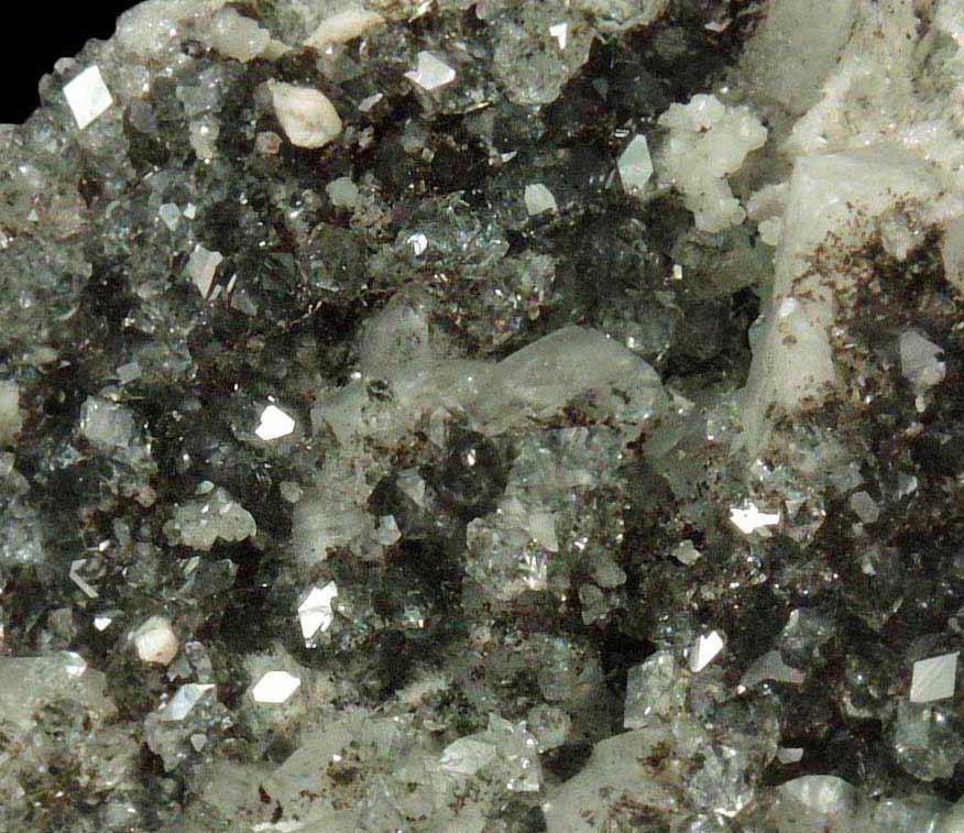 Apophyllite with Calcite on Datolite from Millington Quarry, Bernards Township, Somerset County, New Jersey