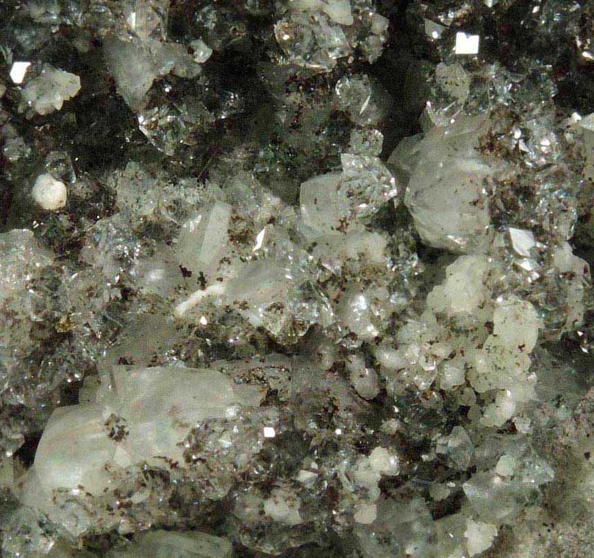 Apophyllite with Calcite on Datolite from Millington Quarry, Bernards Township, Somerset County, New Jersey