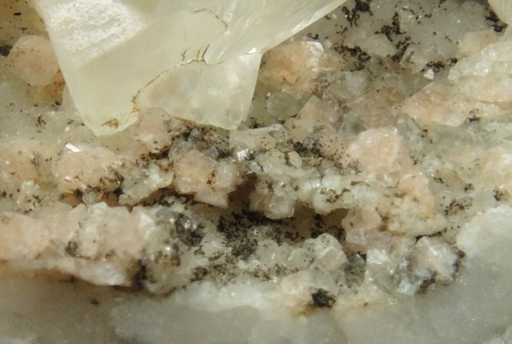 Calcite and Chabazite from O and G Industries Southbury Quarry, Southbury, New Haven County, Connecticut