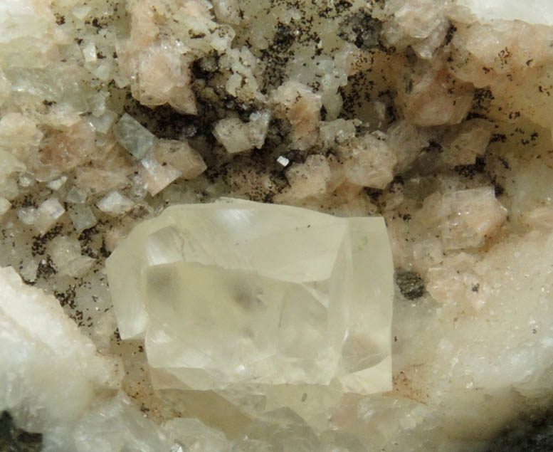 Calcite and Chabazite from O and G Industries Southbury Quarry, Southbury, New Haven County, Connecticut