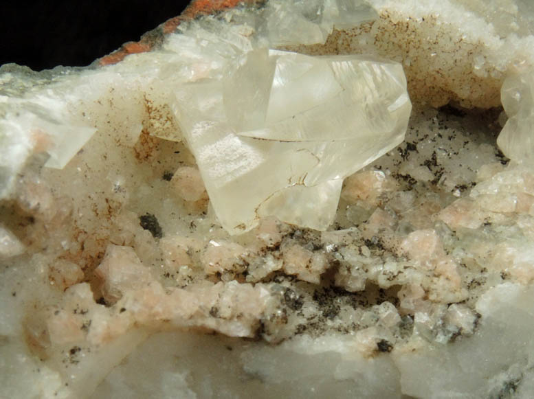 Calcite and Chabazite from O and G Industries Southbury Quarry, Southbury, New Haven County, Connecticut