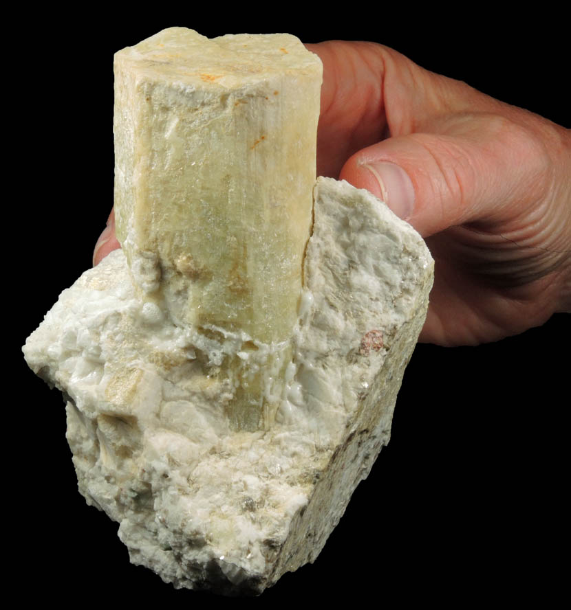 Beryl in Albite from Beauregard Quarry, Alstead, Cheshire County, New Hampshire