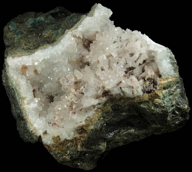 Calcite, Quartz, Stilbite, Hematite from Prospect Park Quarry, Prospect Park, Passaic County, New Jersey