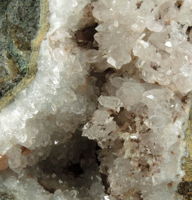 Calcite, Quartz, Stilbite, Hematite from Prospect Park Quarry, Prospect Park, Passaic County, New Jersey