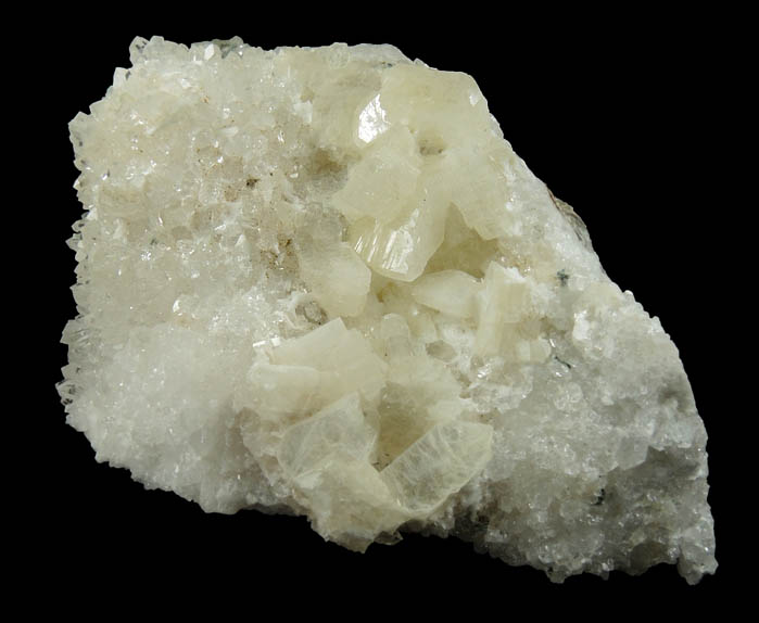 Heulandite on Quartz from Prospect Park Quarry, Prospect Park, Passaic County, New Jersey