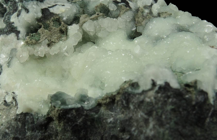 Prehnite with minor Calcite from O and G Industries Southbury Quarry, Southbury, New Haven County, Connecticut