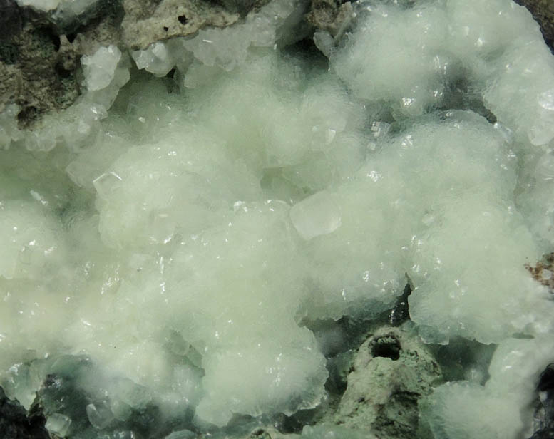 Prehnite with minor Calcite from O and G Industries Southbury Quarry, Southbury, New Haven County, Connecticut