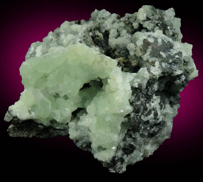 Prehnite with Calcite from O and G Industries Southbury Quarry, Southbury, New Haven County, Connecticut