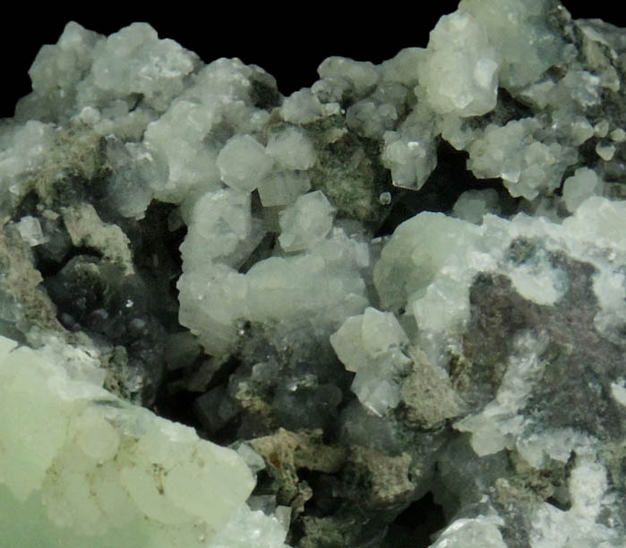 Prehnite with Calcite from O and G Industries Southbury Quarry, Southbury, New Haven County, Connecticut