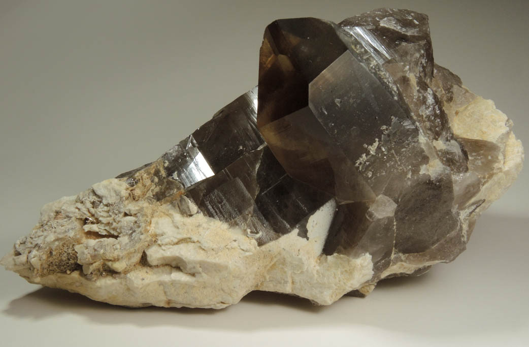 Quartz var. Smoky Quartz with 7.8 gram faceted gemstone from North Moat Mountain, Bartlett, Carroll County, New Hampshire