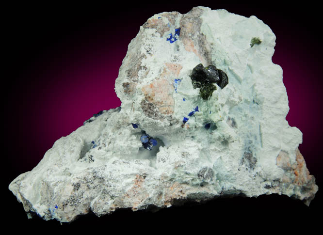 Volborthite with Azurite from Milpillas Mine, Cuitaca, Sonora, Mexico