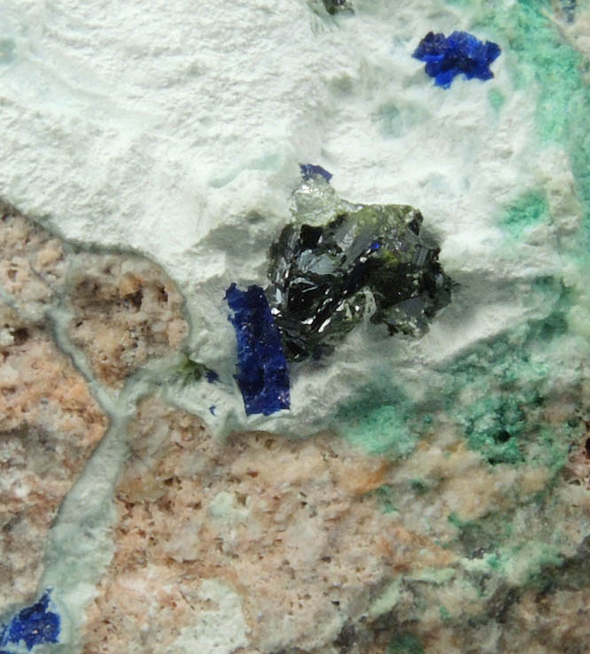 Volborthite with Azurite from Milpillas Mine, Cuitaca, Sonora, Mexico