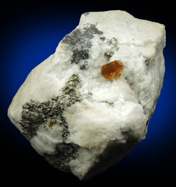 Sphalerite and Pyrite on Quartz in Dolomite from Lengenbach Quarry, Binntal, Wallis, Switzerland