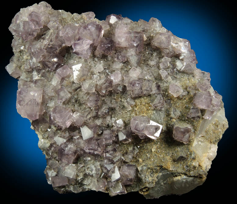 Fluorite (interpenetrant-twins) on Quartz from Blackdene Mine, Ireshopeburn, Weardale, County Durham, England