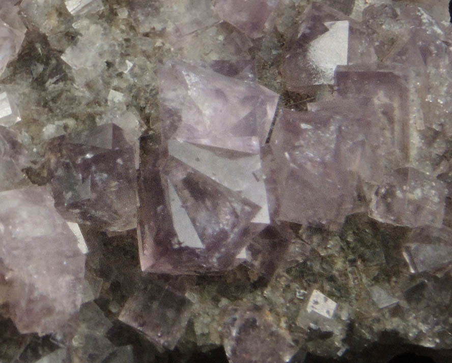 Fluorite (interpenetrant-twins) on Quartz from Blackdene Mine, Ireshopeburn, Weardale, County Durham, England