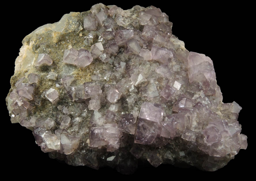 Fluorite (interpenetrant-twins) on Quartz from Blackdene Mine, Ireshopeburn, Weardale, County Durham, England