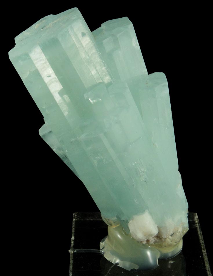 Beryl var. Aquamarine (zoned crystals) from Baha, Braldu Valley, Baltistan, Gilgit-Baltistan, Pakistan