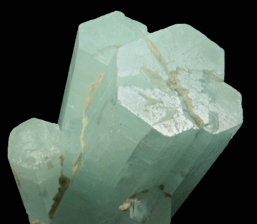 Beryl var. Aquamarine (zoned crystals) from Baha, Braldu Valley, Baltistan, Gilgit-Baltistan, Pakistan