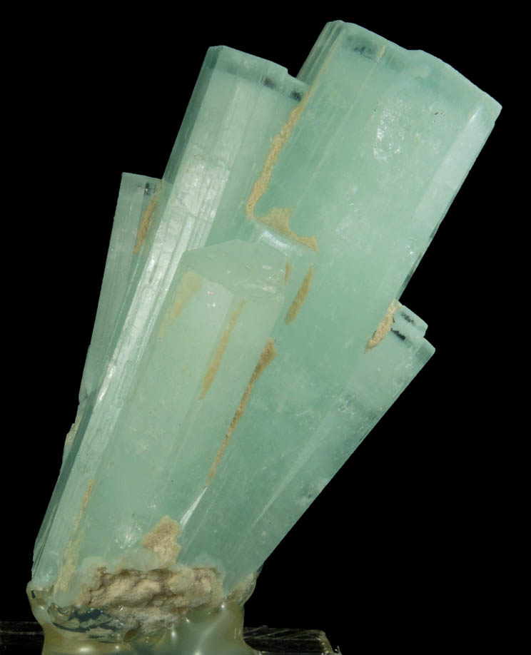 Beryl var. Aquamarine (zoned crystals) from Baha, Braldu Valley, Baltistan, Gilgit-Baltistan, Pakistan