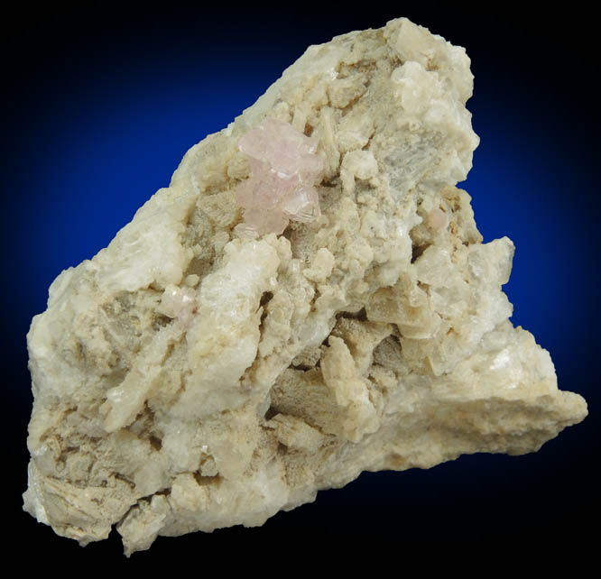 Quartz var. Rose Quartz Crystals with Cookeite on Albite from Rose Quartz Locality, Plumbago Mountain, Newry, Oxford County, Maine