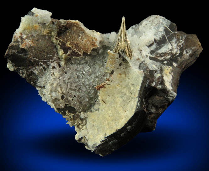 Millerite, Dolomite, Quartz from Coldberry Gutter, Teesdale, County Durham, England