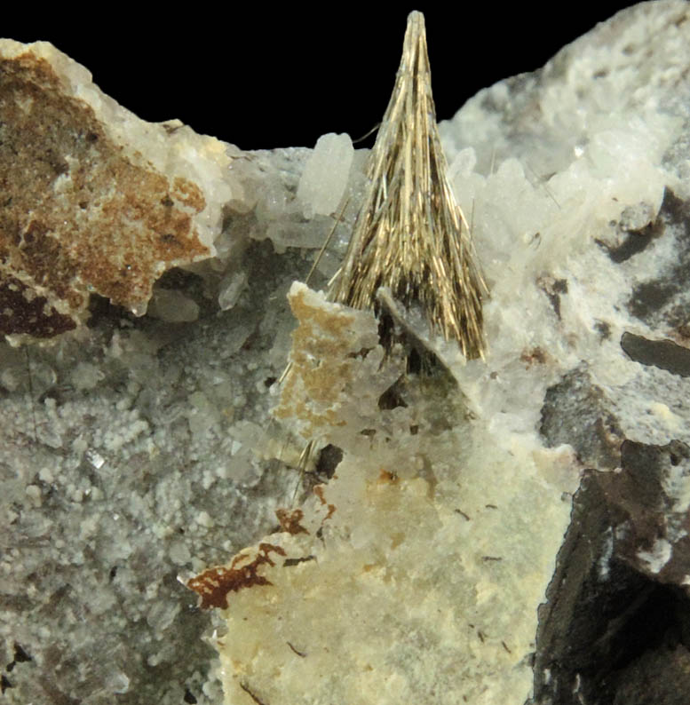 Millerite, Dolomite, Quartz from Coldberry Gutter, Teesdale, County Durham, England